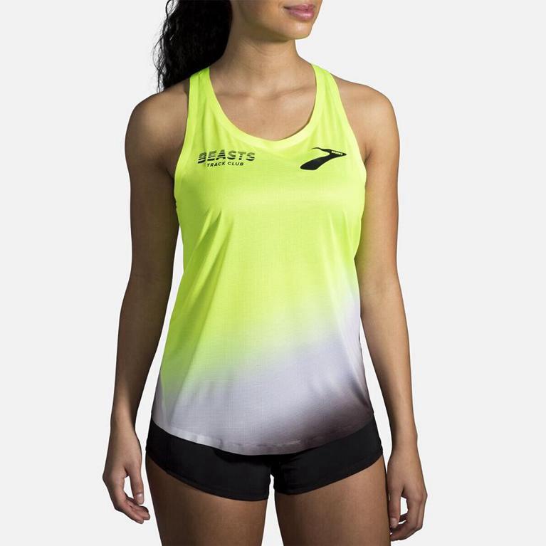 Brooks Women's ELITE Running Tank Top - Yellow - Canada (RXGCA-5809)